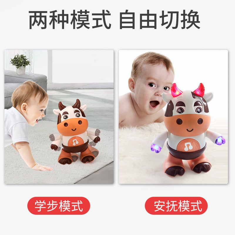 Shake The Sound Of The Same Cattle Can Sing And Dance Children'S Educational Early Education Cool Light Music Swing Cow Toys - Image 4